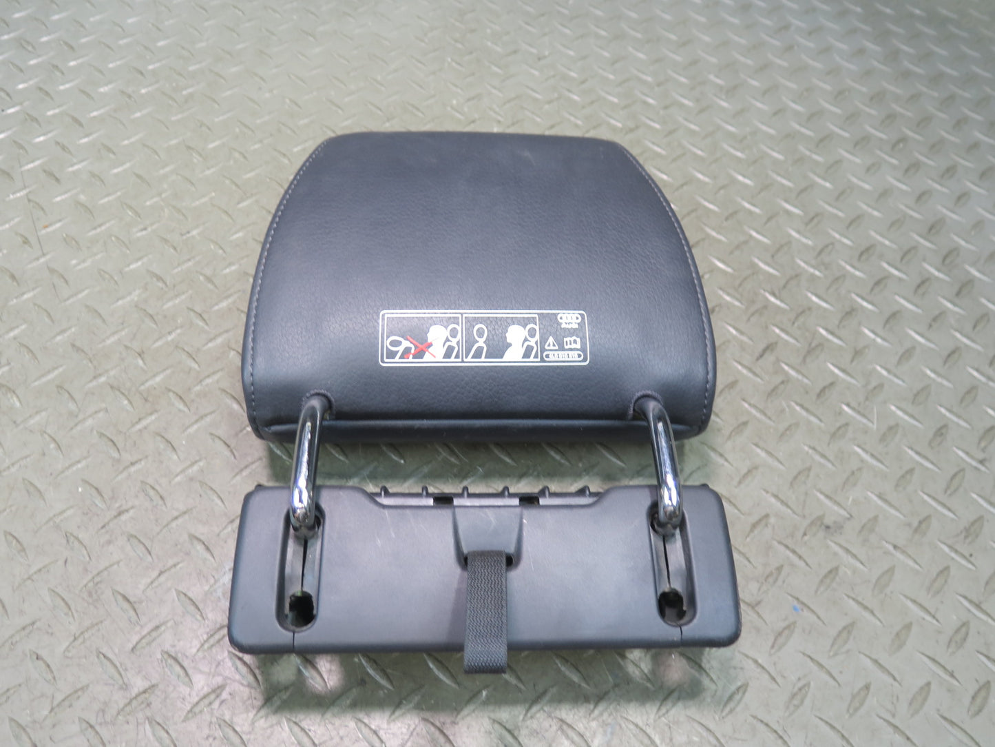 07-15 Audi 4L Q7 Set of 3 Rear Second 2ND ROW Seat Leather Headrest Black OEM