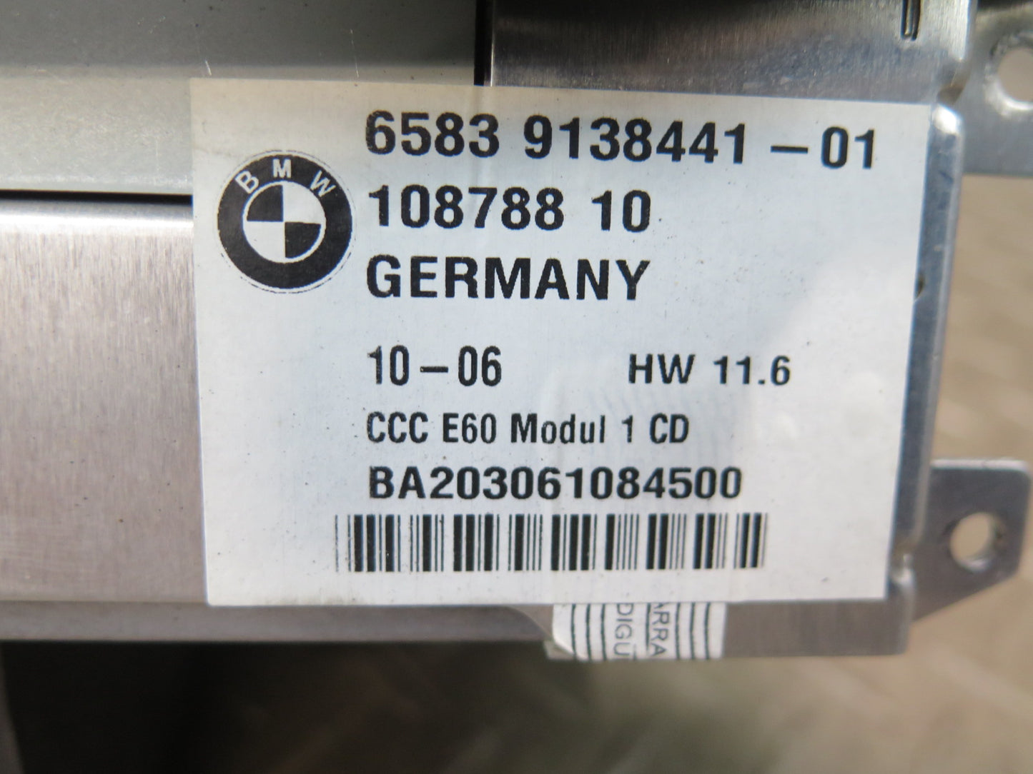 2007 BMW E64 E63 M6 CCC GPS Navi Radio CD Player Recievr Head Unit 9138441