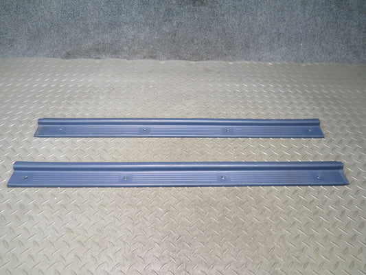 84-89 Nissan Z31 300ZX 2+0 Left & Right Door Scuff Sill Plate Trim Set Blue OEM