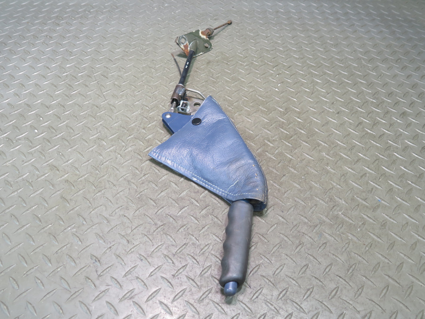 84-86 Nissan Z31 300ZX Emergency Parking Hand Brake Handle w Boot Cover Blue OEM