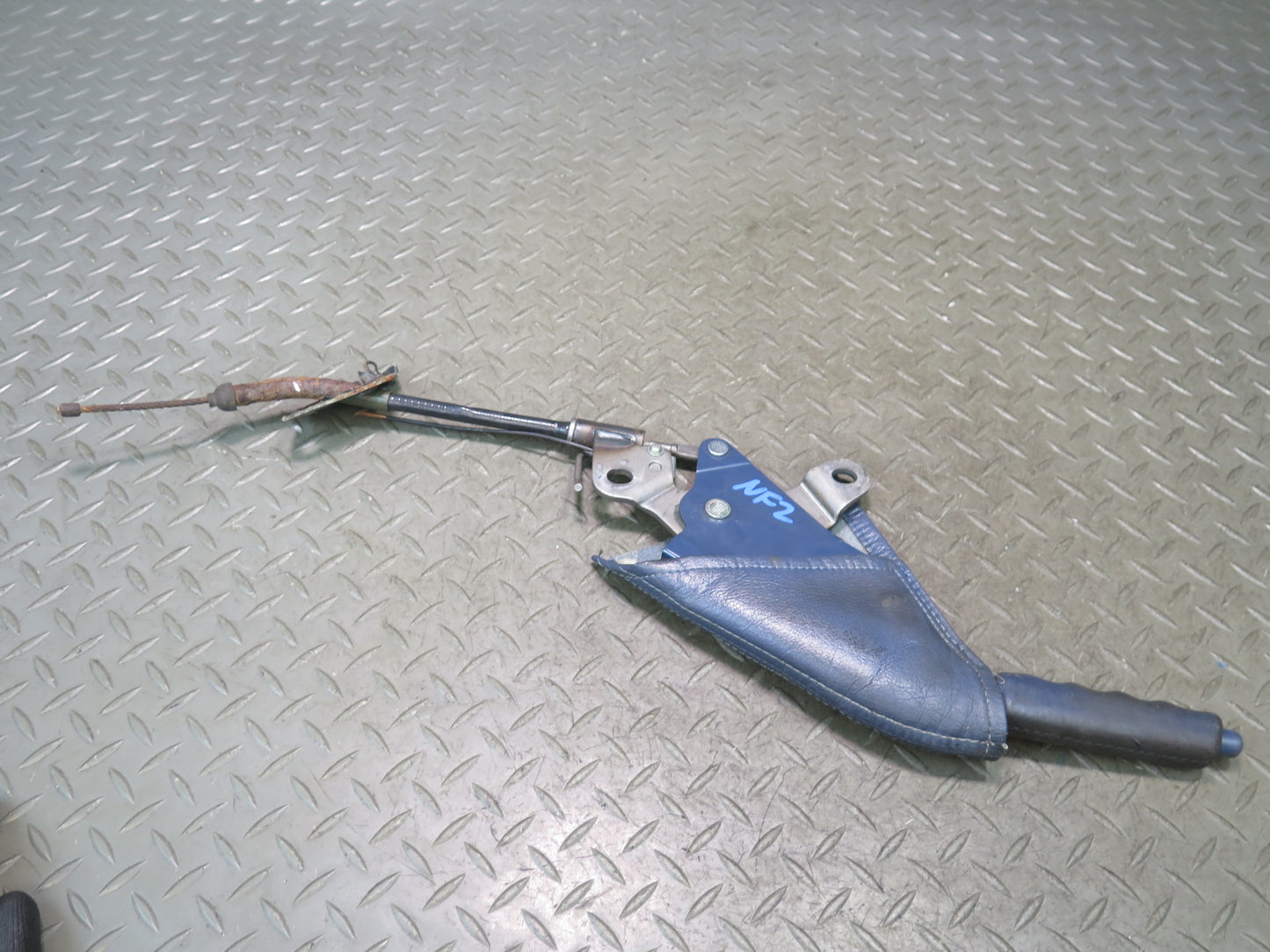 84-86 Nissan Z31 300ZX Emergency Parking Hand Brake Handle w Boot Cover Blue OEM