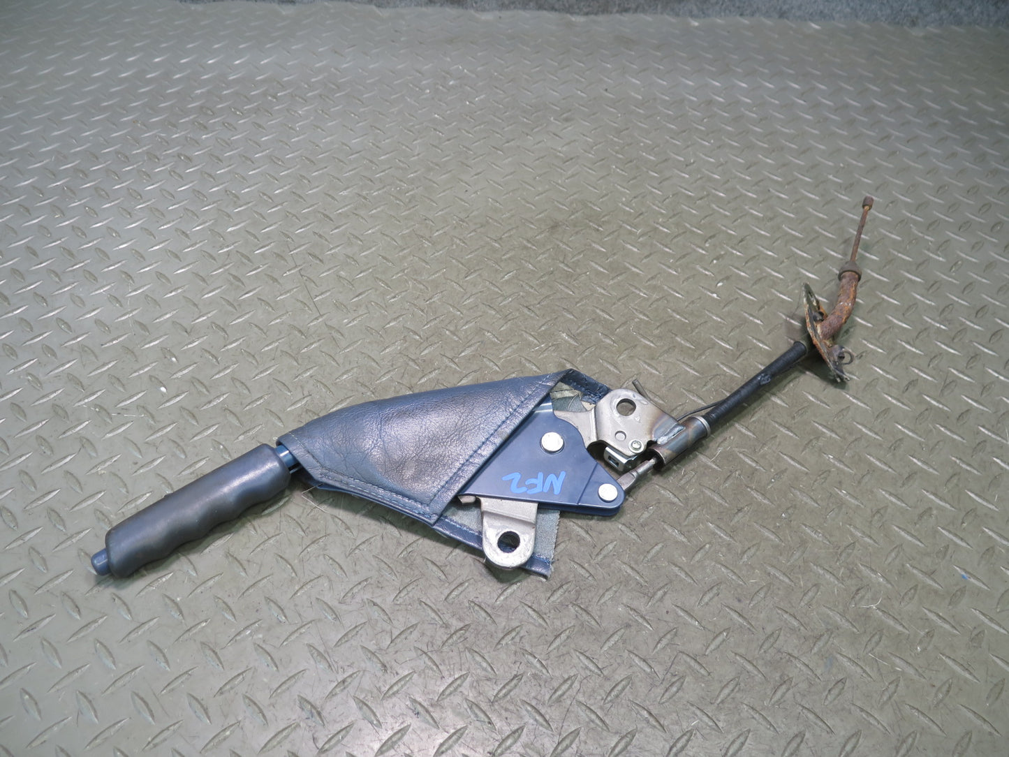 84-86 Nissan Z31 300ZX Emergency Parking Hand Brake Handle w Boot Cover Blue OEM