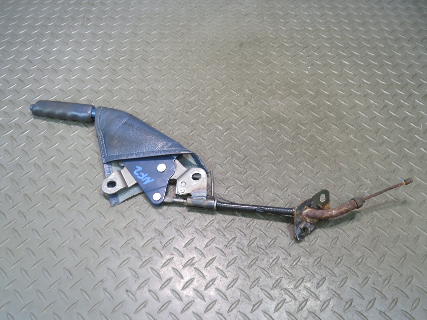 84-86 Nissan Z31 300ZX Emergency Parking Hand Brake Handle w Boot Cover Blue OEM