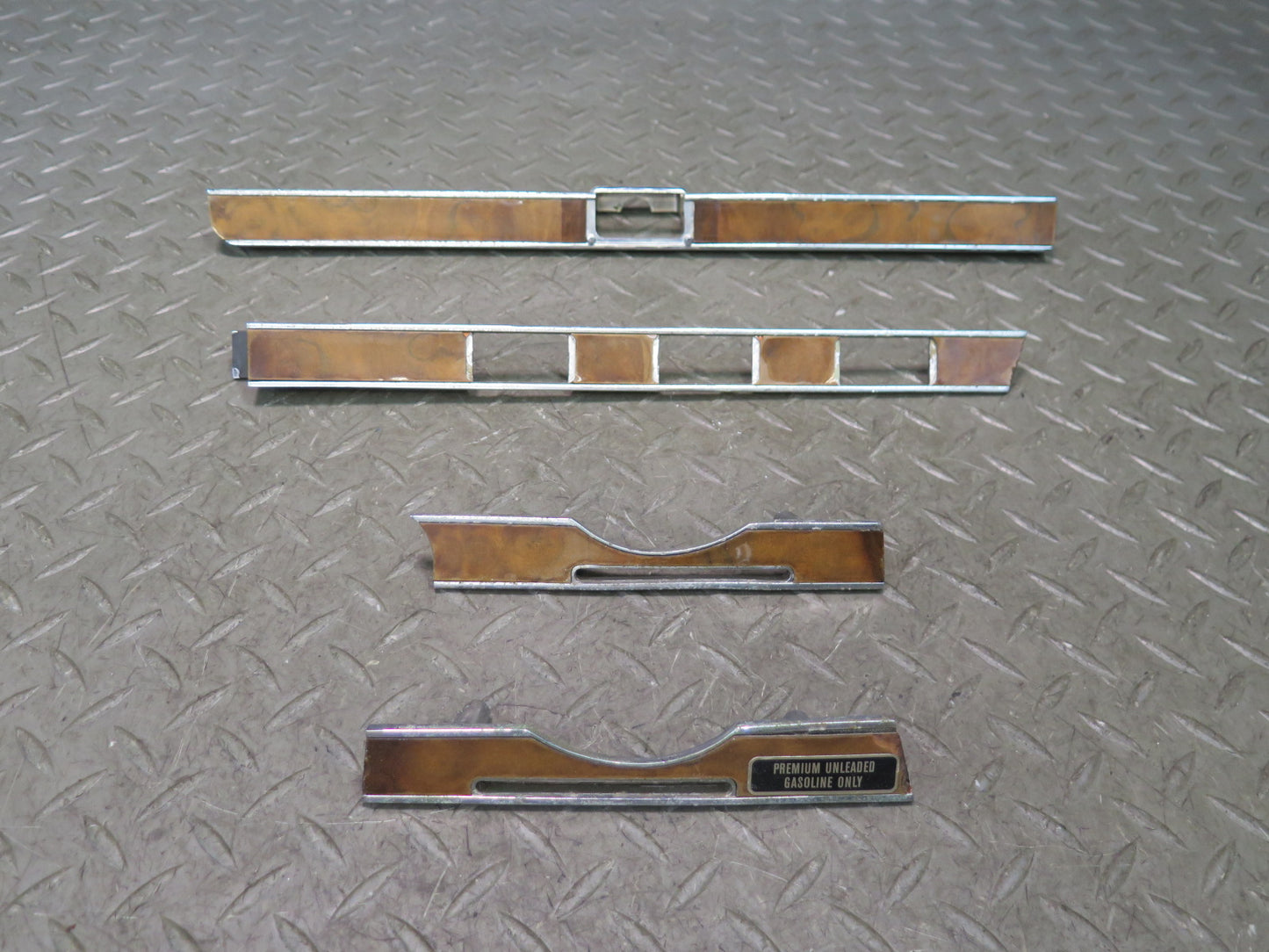73-89 Mercedes R107 Set of 4 Interior Dash Wood Trim Cover Panel Bezel OEM