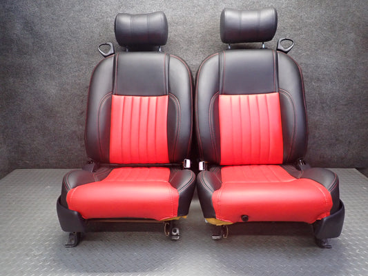 02-05 Ford Thunderbird Set of 2 Front Left & Right Leather Seat RED & Black OEM