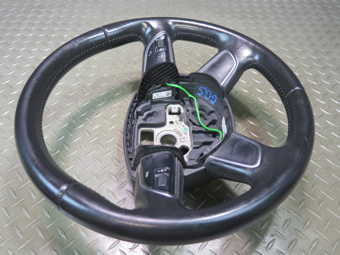 11-15 Audi Q7 4L Leather Steering w Controls Black OEM
