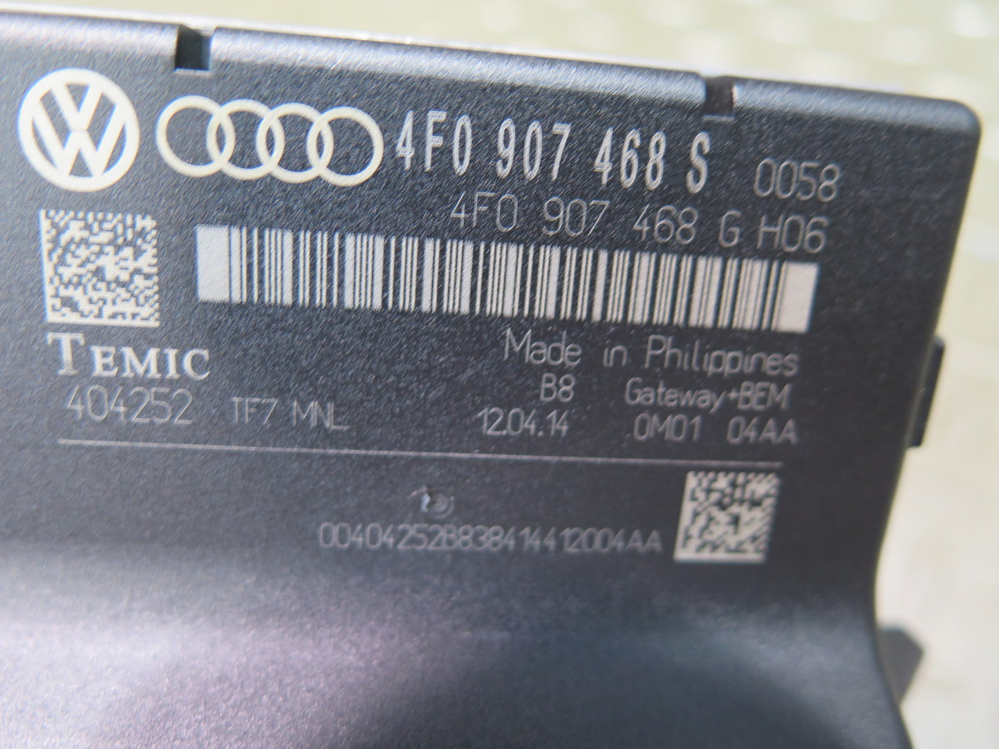 11-15 Audi Q7 4L Central Gateway Control Module 4F0907468S OEM