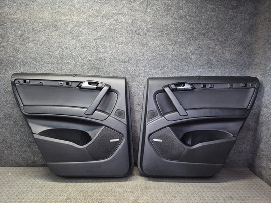 10-15 Audi 4L Q7 Set of 2 Rear Left & Right Door Interior Trim Panel Black OEM