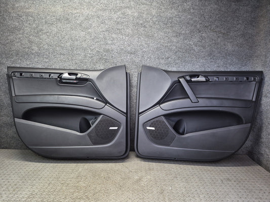 10-15 Audi 4L Q7 Set of 2 Front Left & Right Door Interior Trim Panel Black OEM