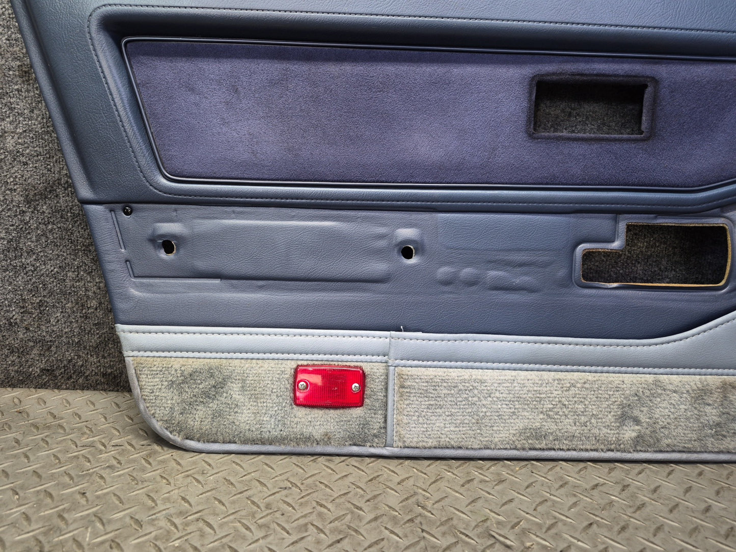 85-89 Nissan Z31 300ZX Set of 2 Door Interior Trim Cover Panel Blue OEM