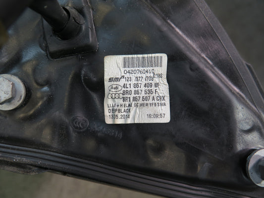 10-15 Audi Q7 4L Left Door Side View Power Heat Memory Exterior Mirror Black OEM