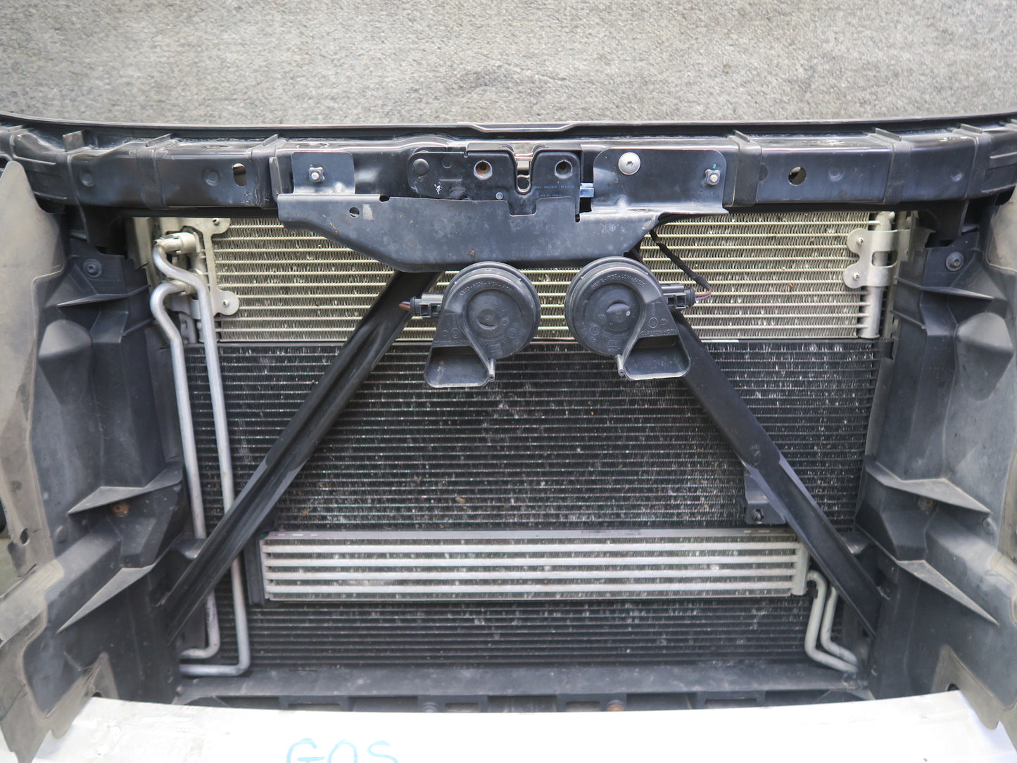11-15 Audi 4L Q7 3.0L Radiator Core Support A/C Condenser Cooling Fan Set OEM