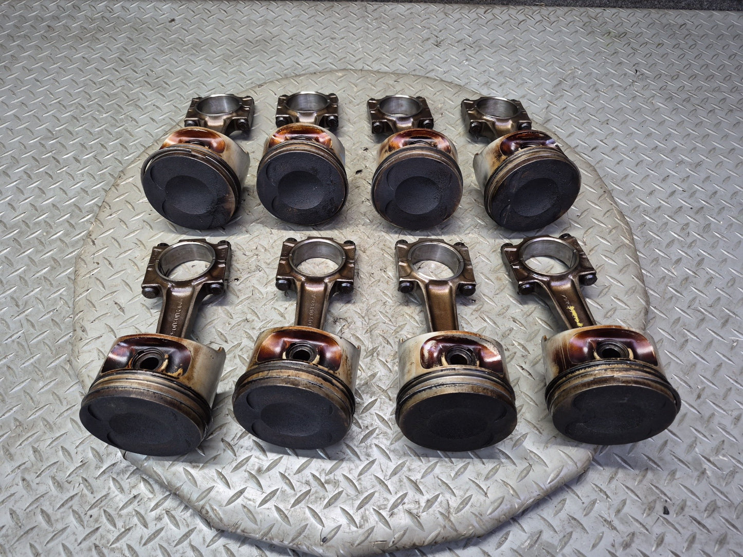 1985-1986 Porsche 928 S 5.0L V8 Engine Piston Connecting Rod Set of 8 93k Miles