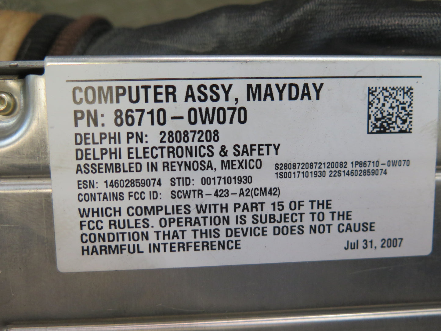 07-09 Lexus UVF46L LS600h LS460 Mayday Communication Control Module OEM