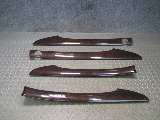 08-09 Lexus UVF46L LS600hL Long Front & Rear Door Wood Trim Bezel Cover Set OEM