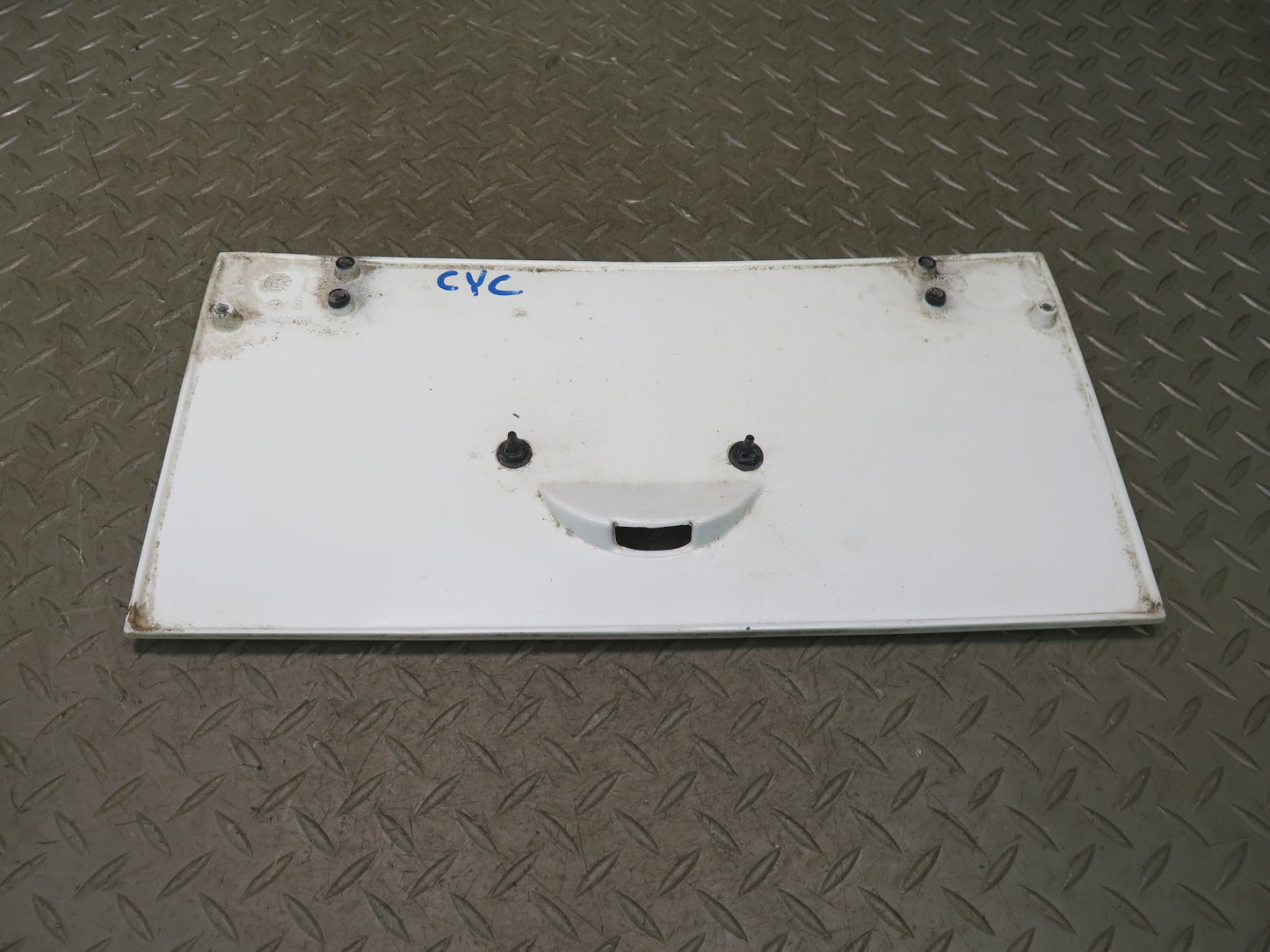 86-96 Chevrolet Corvette C4 Fuel Tank Filler Door Lid w Emblem White 14047485