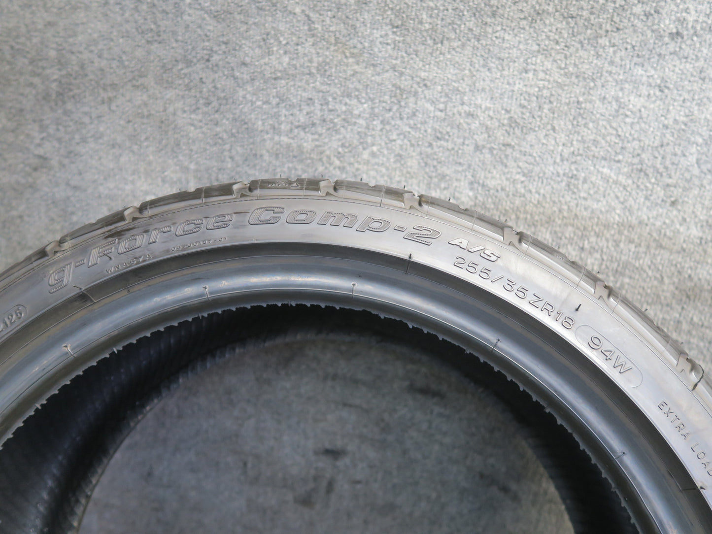 Set of 2 Bfgoodrich G-force COMP-2 A/S Plus Tire 255/35 R18" 94W 2125 8/32 Tread