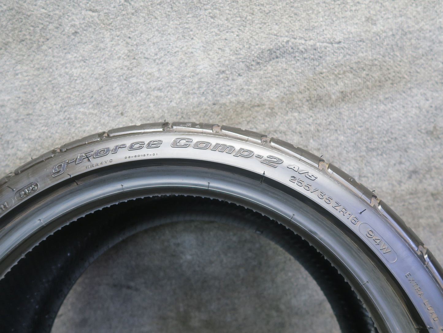 Set of 2 Bfgoodrich G-force COMP-2 A/S Plus Tire 255/35 R18" 94W 2125 8/32 Tread