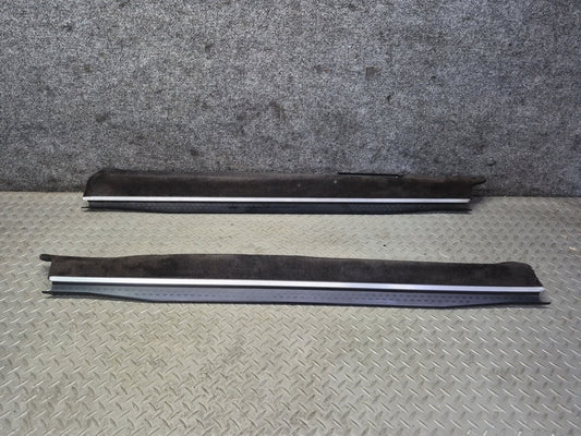 94-02 Mercedes R129 SL500 Set of 2 Door Scuff Sill Plate Trim Panel Black OEM