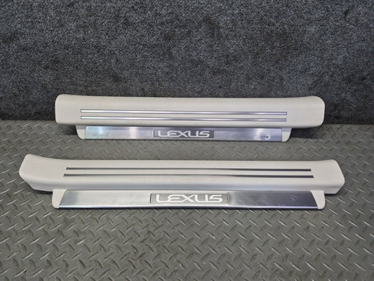 08-12 Lexus UVF46L LS600hL Set of 2 Front Door Scuff Sill Plate Trim Panel OEM