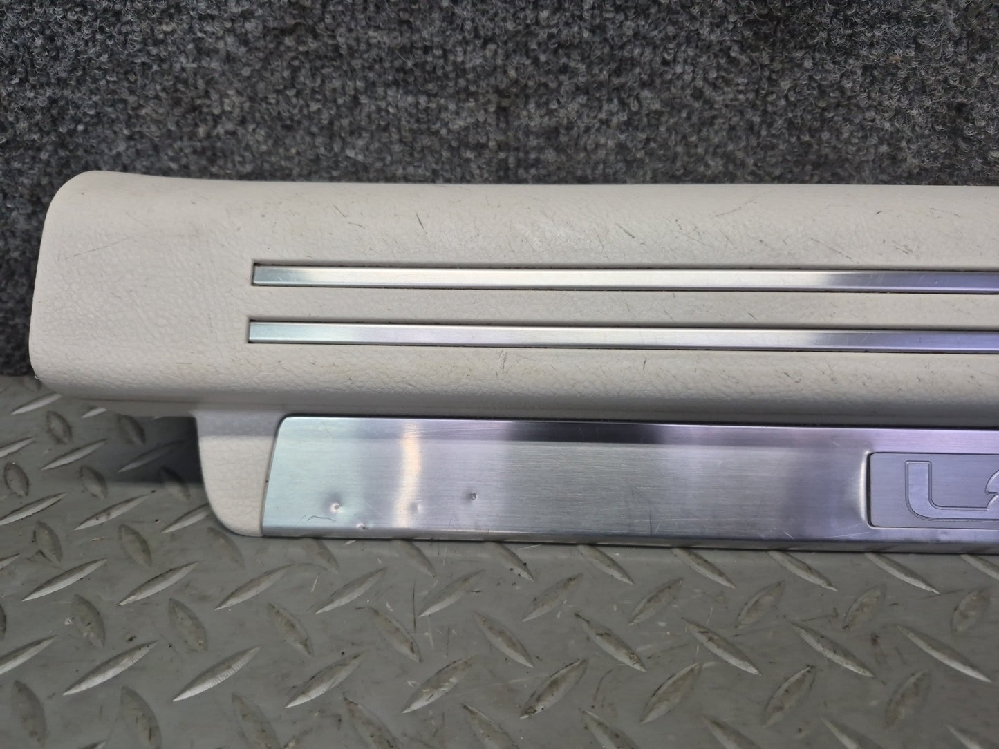 08-12 Lexus UVF46L LS600hL Set of 2 Front Door Scuff Sill Plate Trim Panel OEM