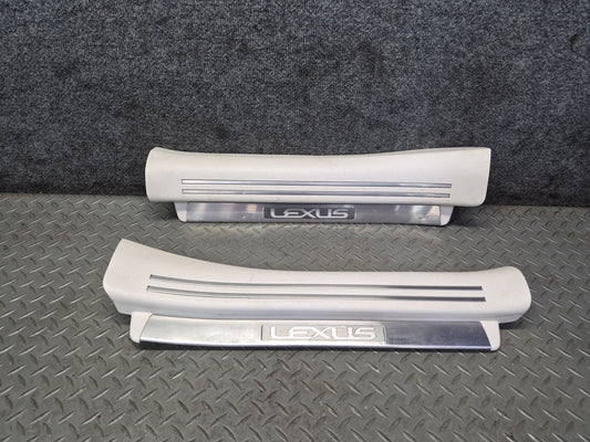 08-12 Lexus UVF46L LS600hL Set of 2 Rear Door Scuff Sill Plate Trim OEM