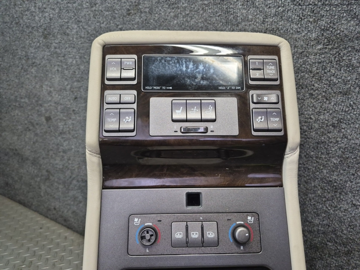 2008 Lexus UVF46L LS600h Rear Seat Center Leather Armrest  w Switches OEM