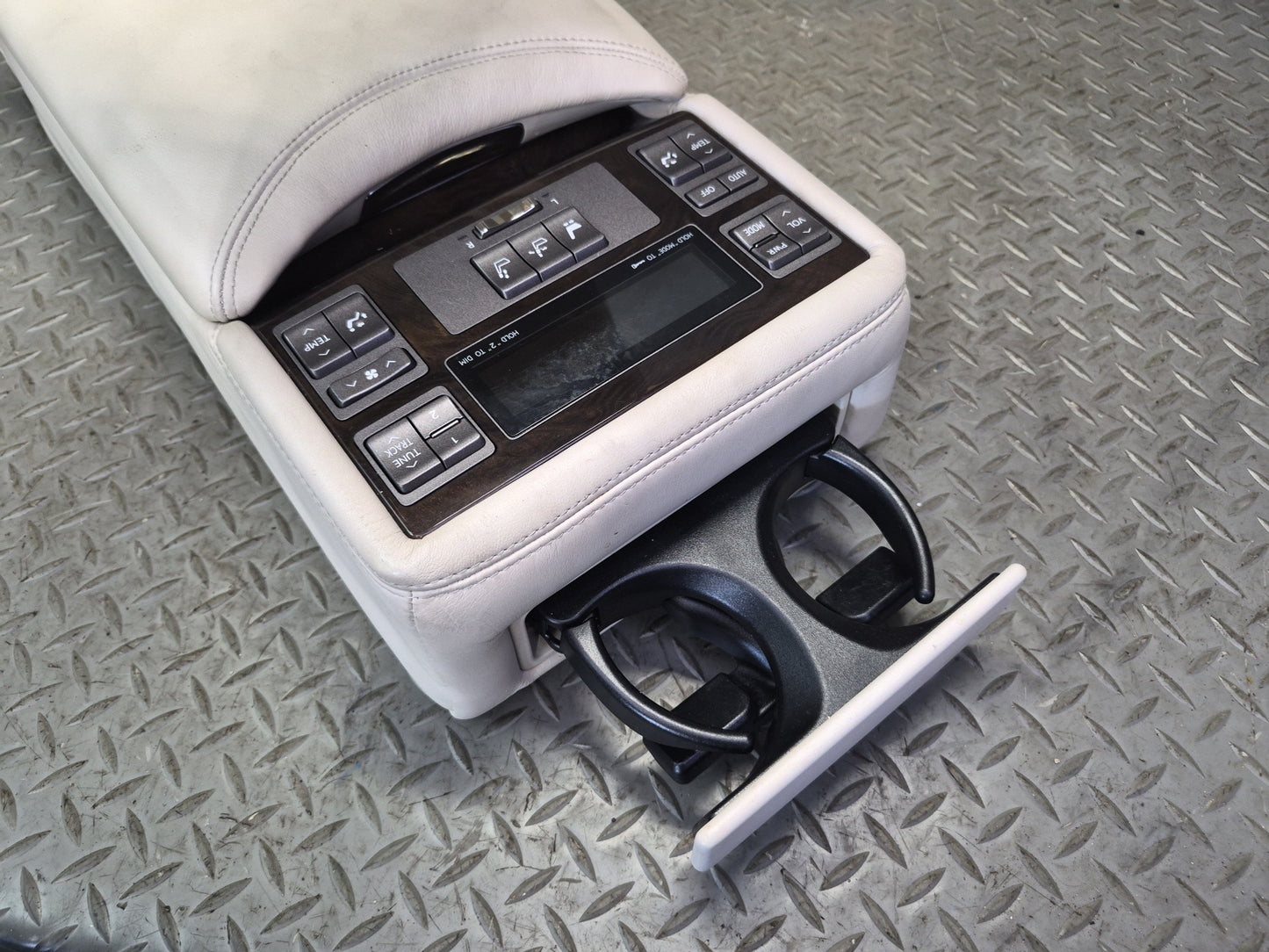 2008 Lexus UVF46L LS600h Rear Seat Center Leather Armrest  w Switches OEM