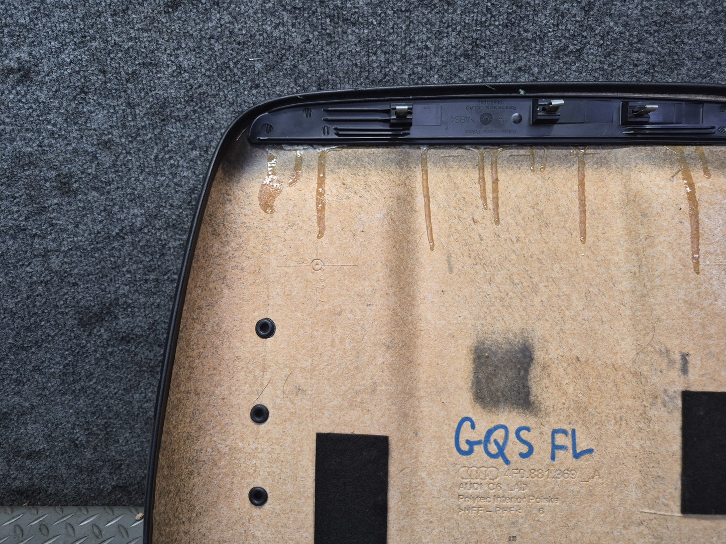 07-15 Audi 4L Q7 Front Left Seat Back Trim Cover Panel 4F0881969 OEM