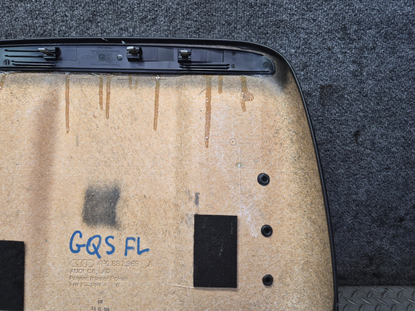 07-15 Audi 4L Q7 Front Left Seat Back Trim Cover Panel 4F0881969 OEM