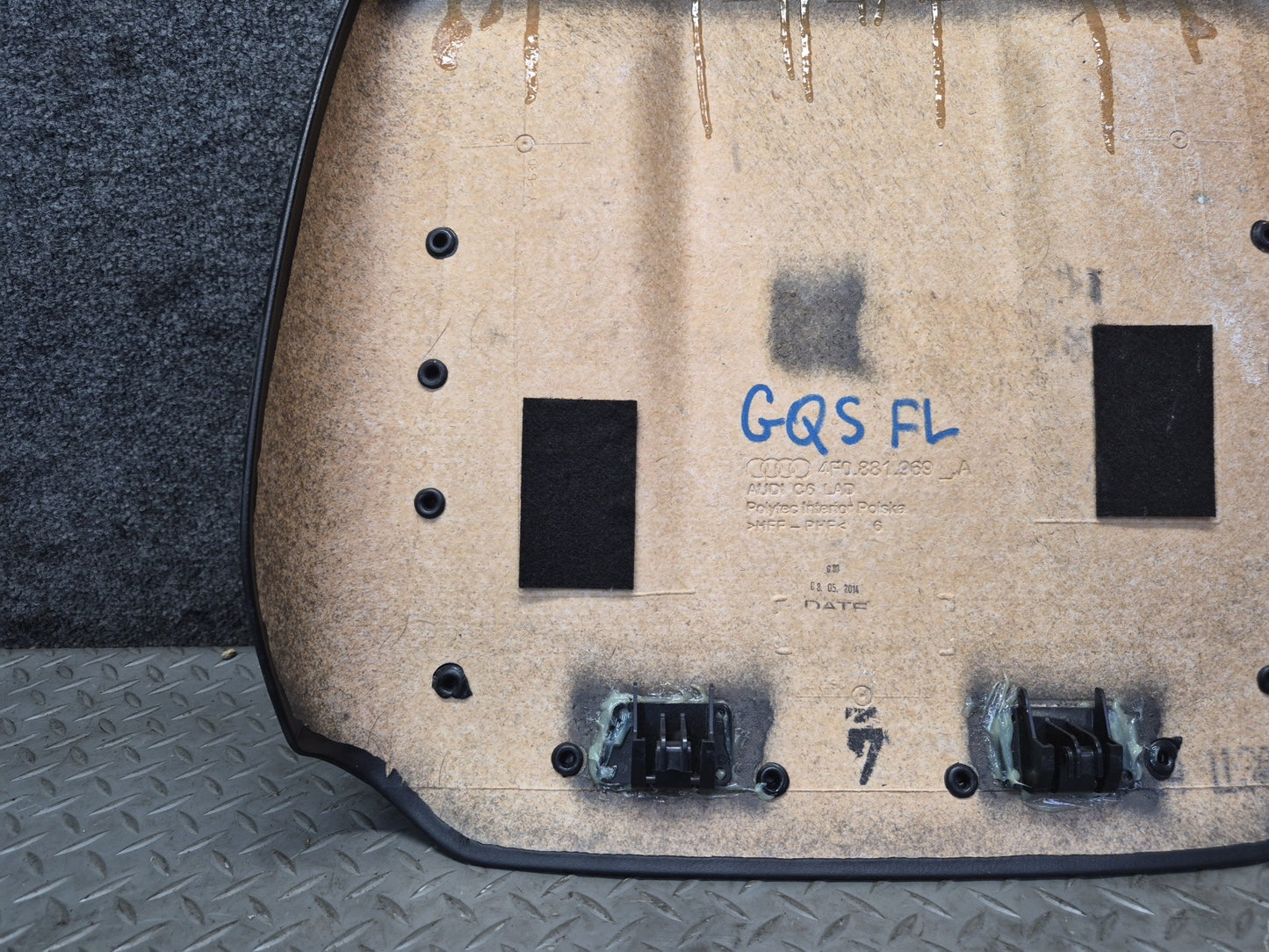 07-15 Audi 4L Q7 Front Left Seat Back Trim Cover Panel 4F0881969 OEM