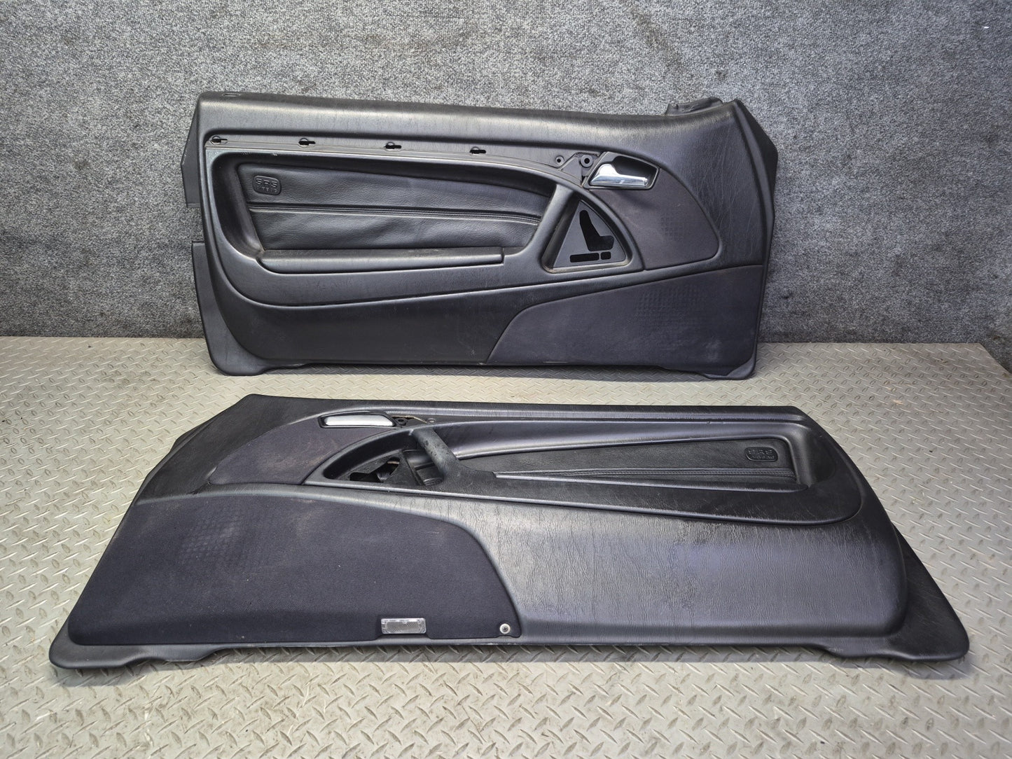 96-02 Mercedes R129 Sl-class Set of 2 Door Interior Trim Cover Panel Black OEM