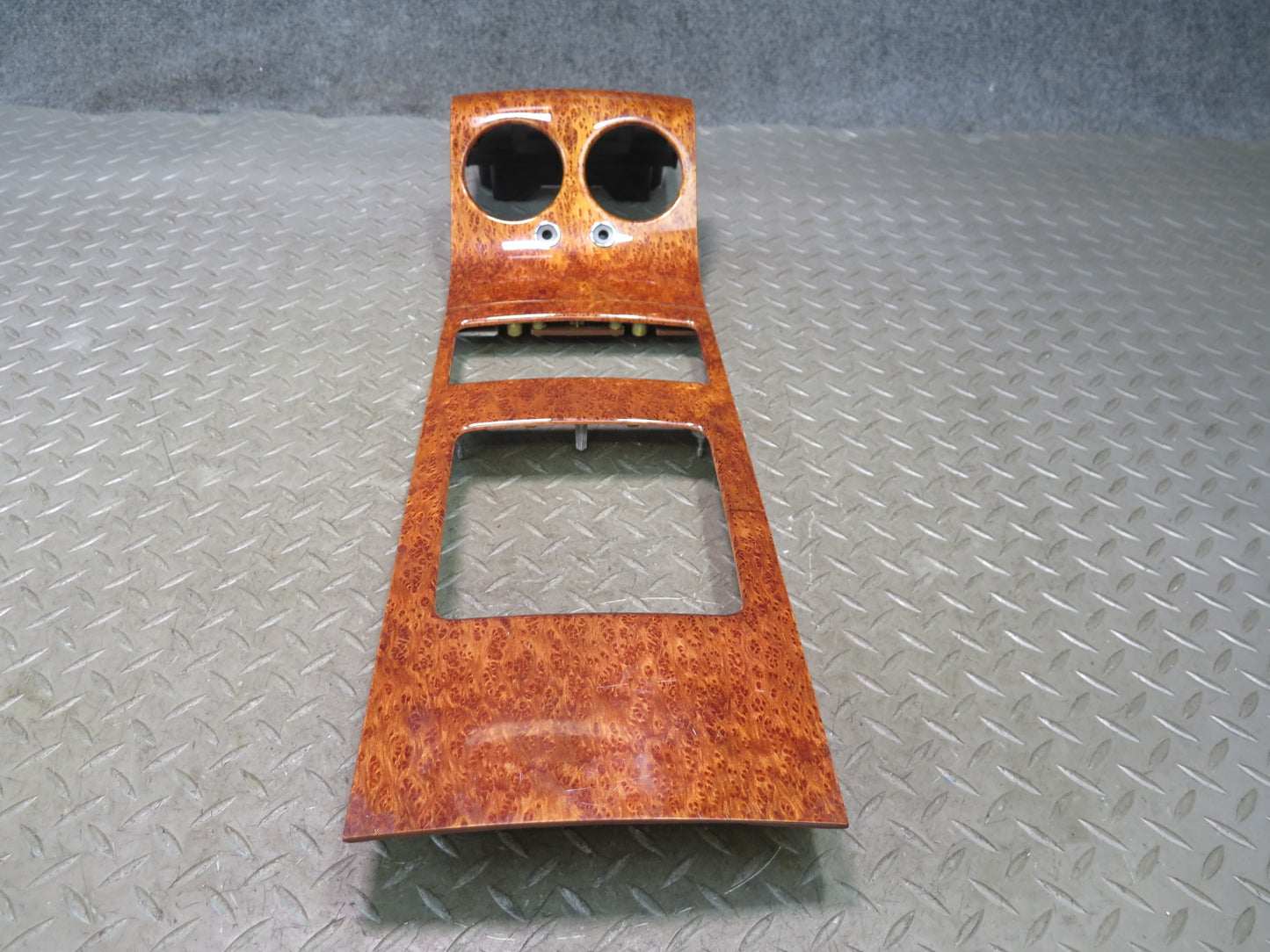03-11 Bentley Continental GT Coupe Rear Center Console Wood Trim Bezel Panel