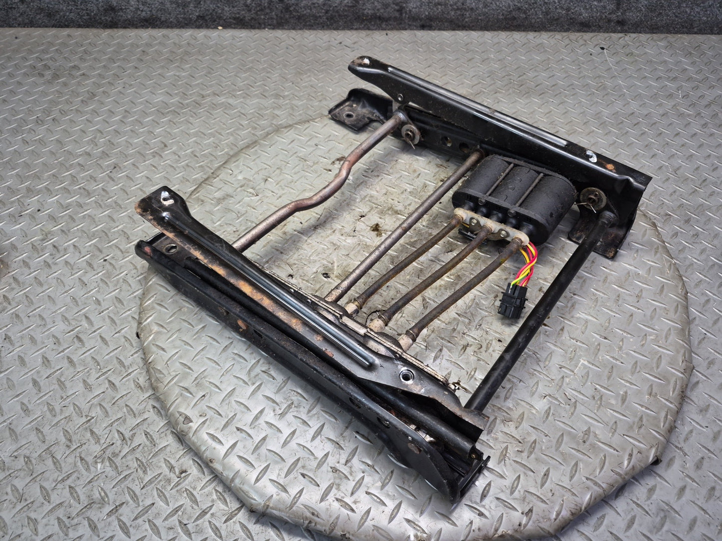 90-96 Chevrolet Corvette C4 Front Left Seat Lower Track Rail w Motors OEM