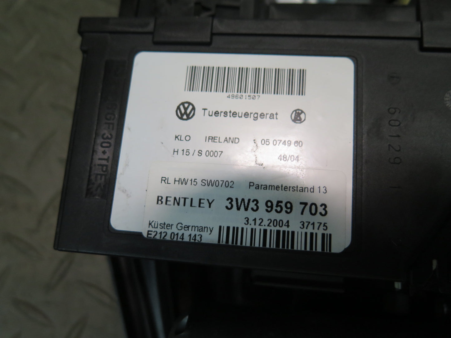 03-05 Bentley Continental GT Rear Left Window Regulator w Motor 3W0839397H