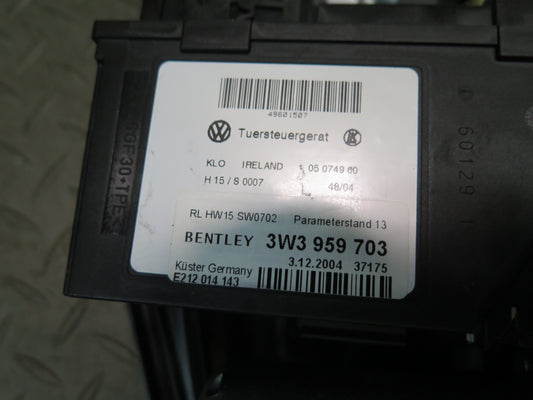 03-05 Bentley Continental GT Rear Left Window Regulator w Motor 3W0839397H