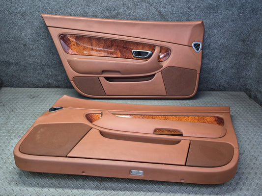 03-10 Bentley Continental GT Coupe Left & Right Door Interior Trim Panel Set 49K