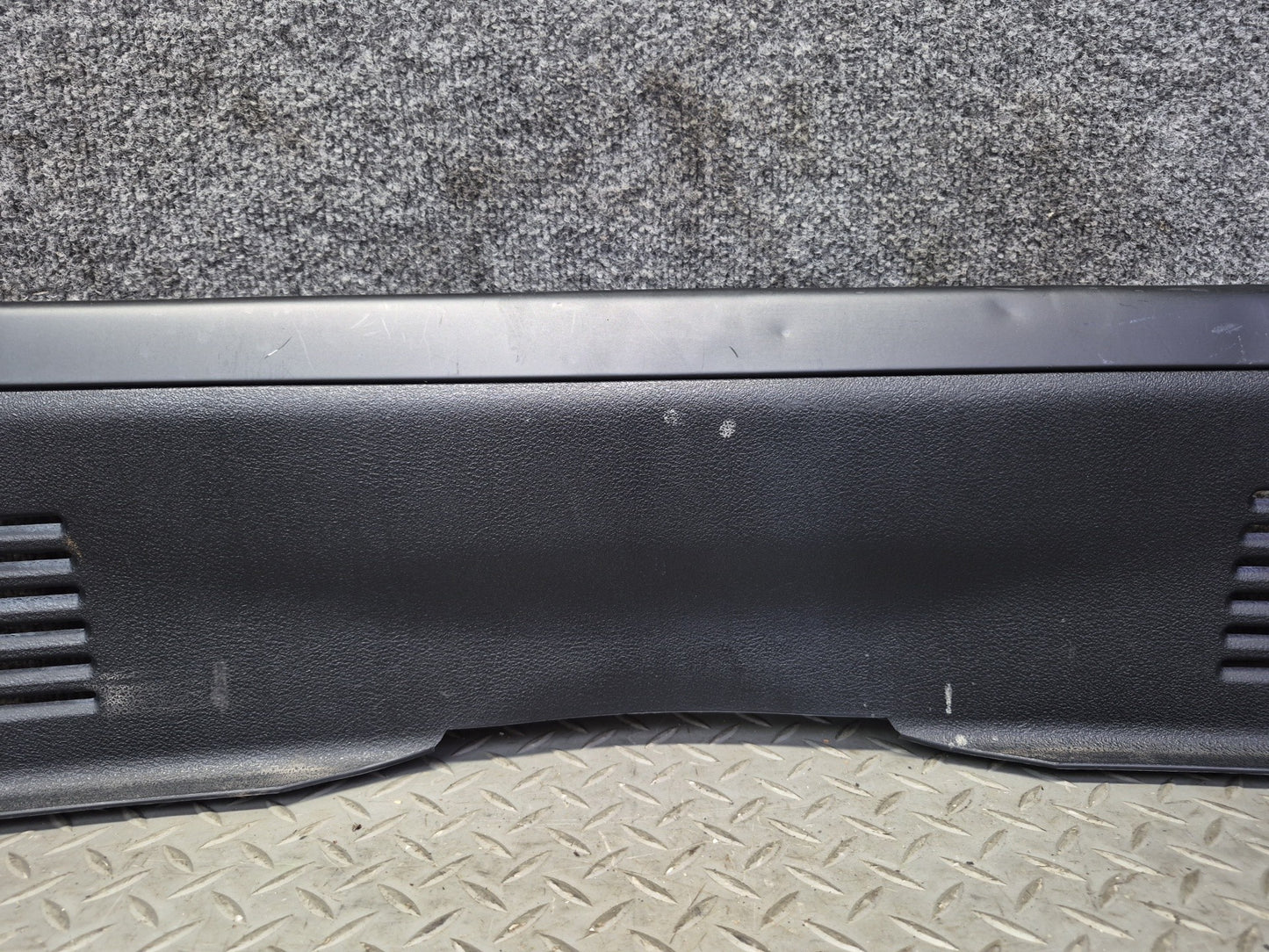 03-10 Bentley Continental GT Rear Trunk Lock Scuff Sill Plate Trim Cover Panel