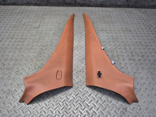 03-10 Bentley Continental GT Coupe Rear Quarter Interior C Pillar Trim Panel Set