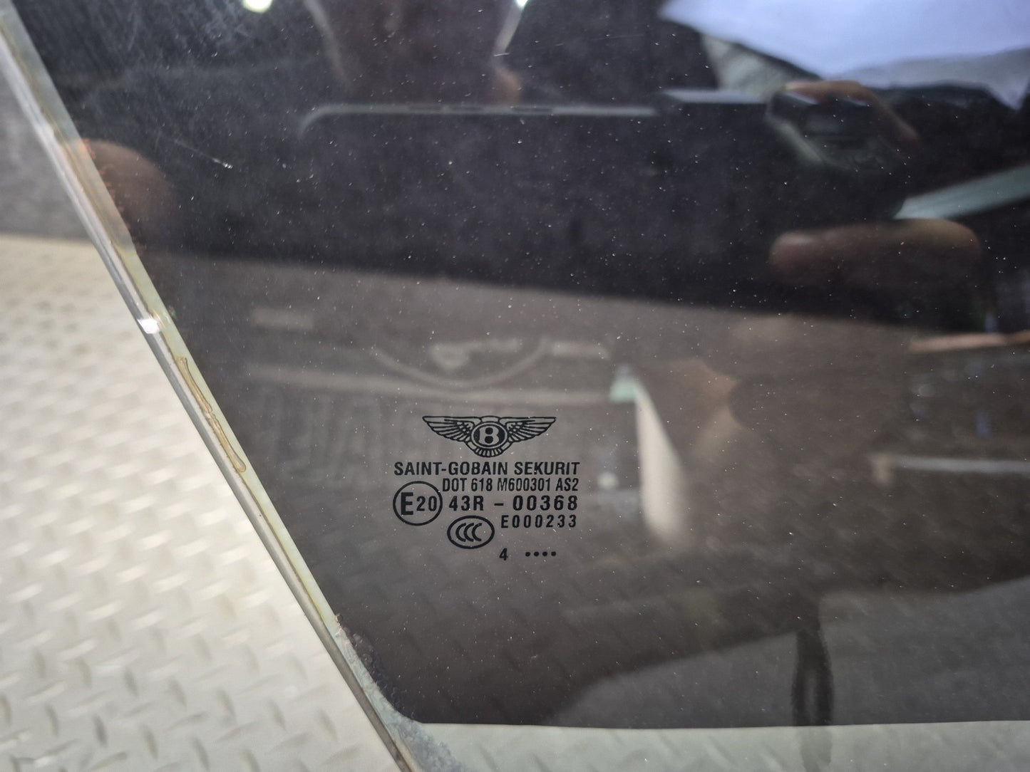 03-10 Bentley Continental GT Coupe Right Door Glass Window