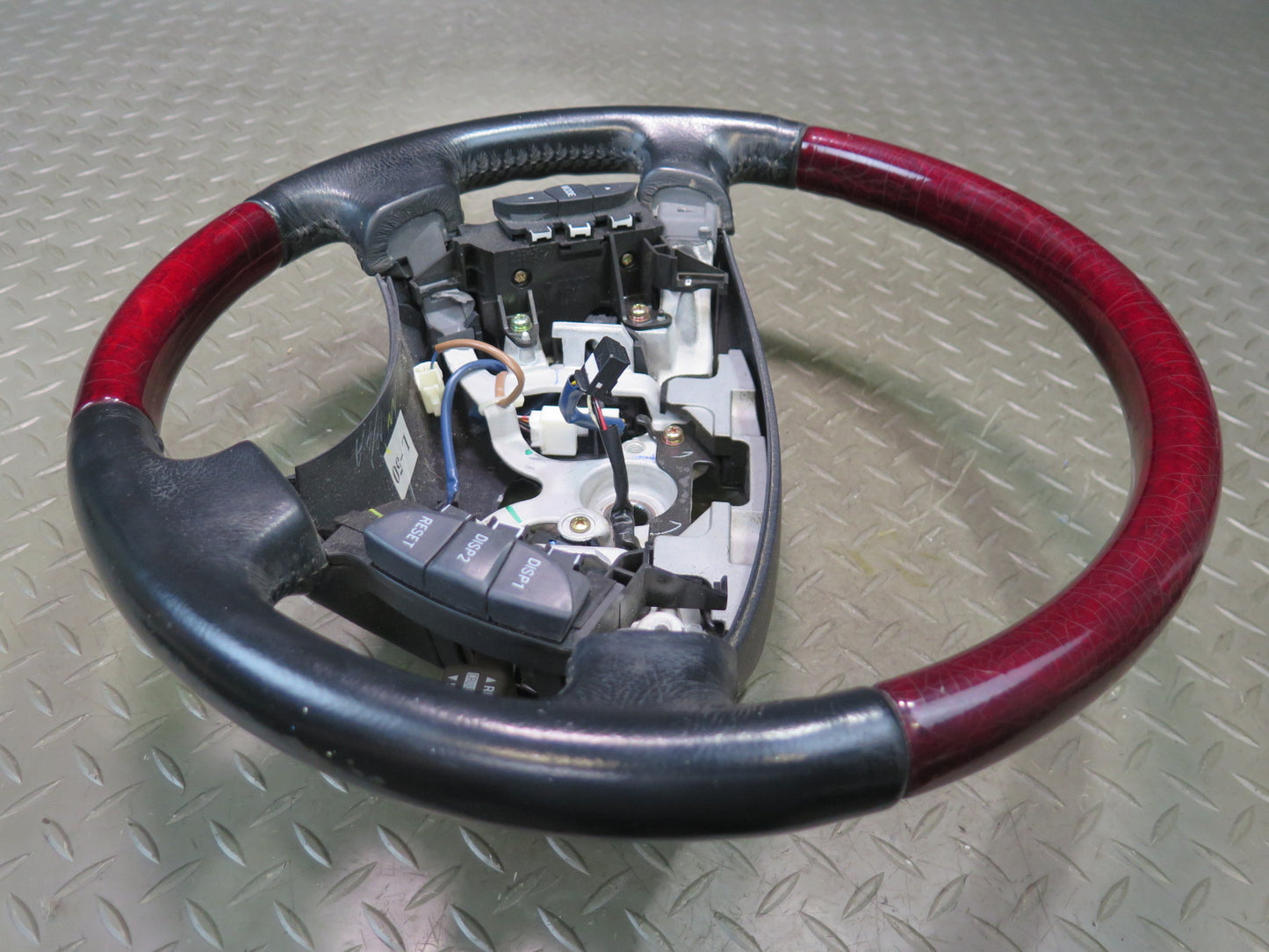 01-03 Lexus UCF30L LS430 Leather RED Wood Steering w Controls Switch OEM