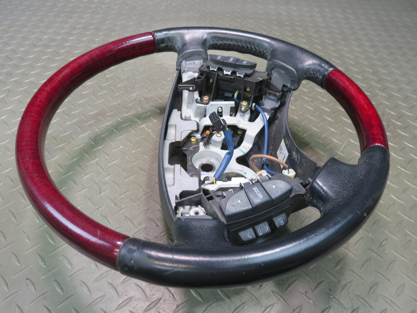 01-03 Lexus UCF30L LS430 Leather RED Wood Steering w Controls Switch OEM