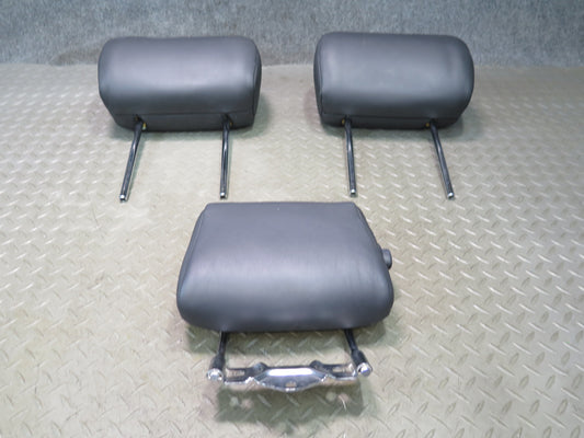 01-03 Lexus UCF30L LS430 Rear Left Right Center Leather Black Headrest Set OEM