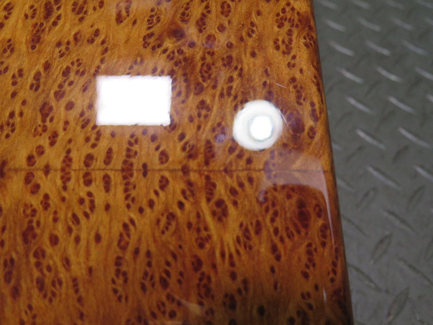 03-10 Bentley Continental GT Rear Center Console Armrest Wood Trim Bezel Panel