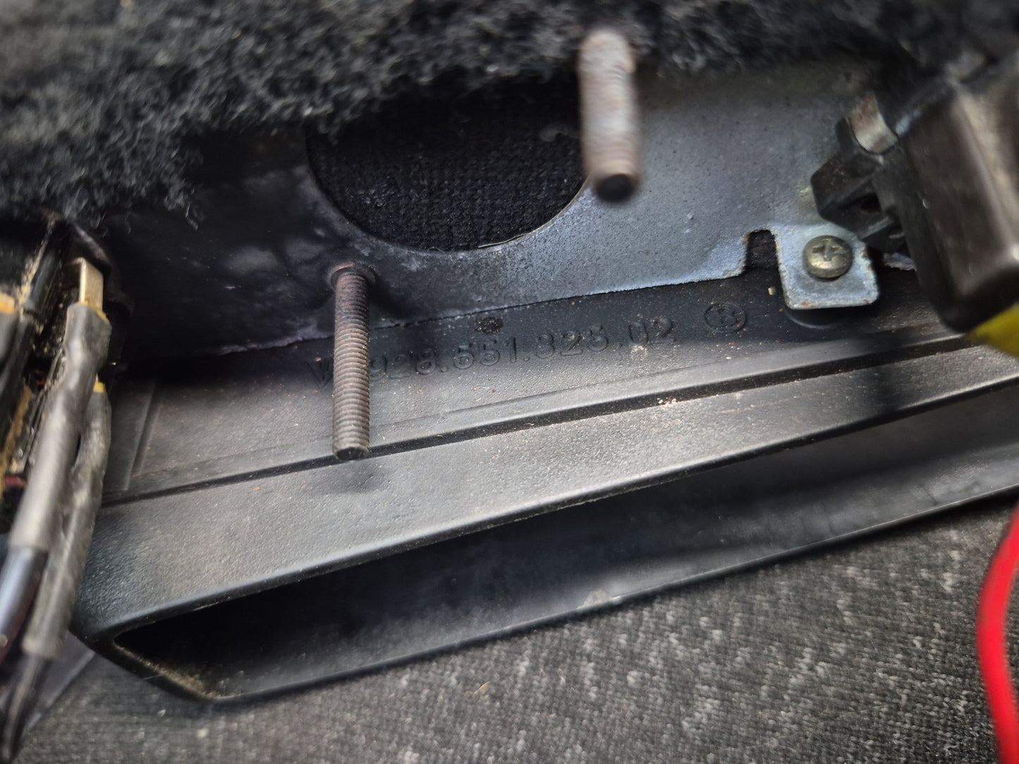 1984-1995 Porsche 928 Left & Right Side Carpet Trim Panel w Hatch Release Switch