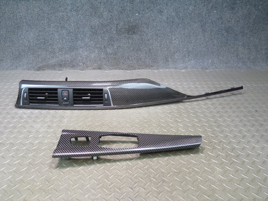 2015-2020 BMW F83 M4 Dash Center A/C Air Vent & Center Console Trim Carbon Set
