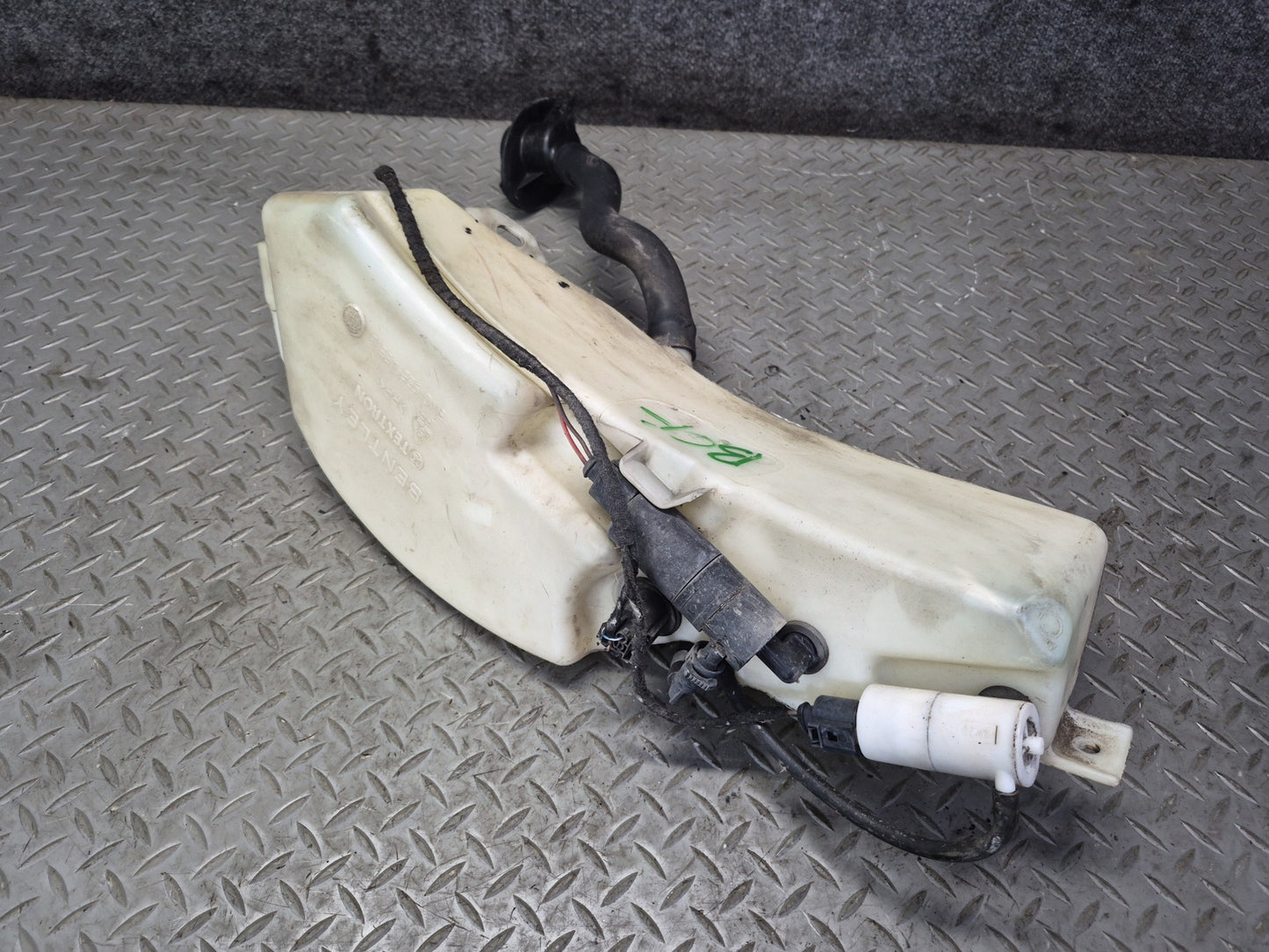03-10 Bentley Continental GT Windshield Washer Fluid Reservoir Tank w Pump