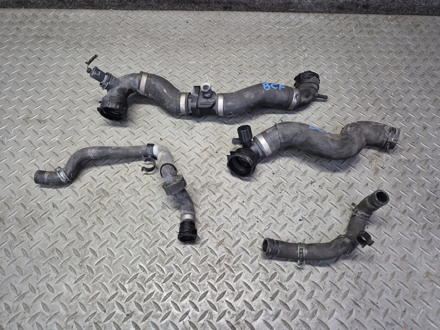 03-10 Bentley Continental GT Engine Coolant Radiator Hose Pipe Line Set of 4
