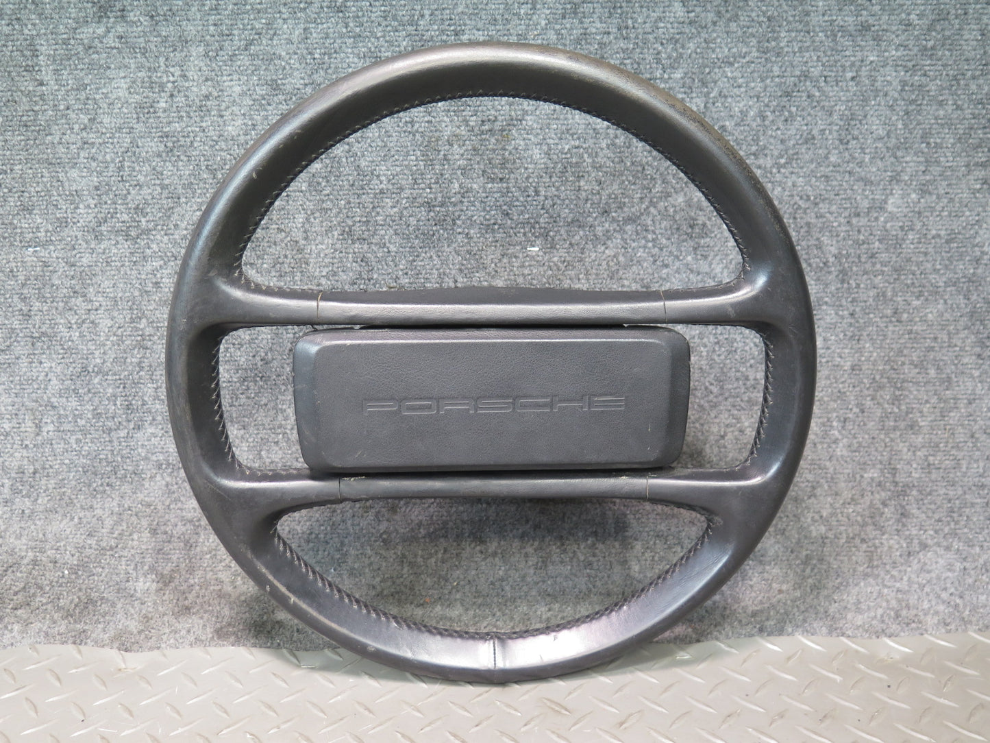 1984-1989 Porsche 928 S Leather Steering Black W/ Horn Pad Cover
