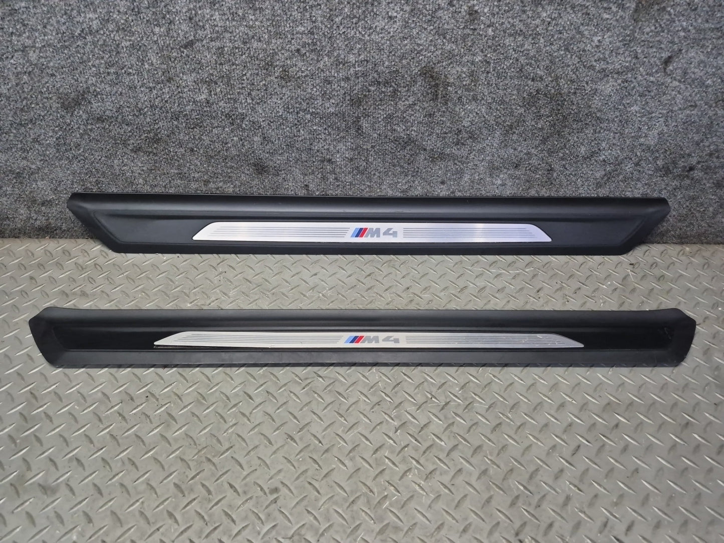 2015-2020 BMW F33 F83 M4 Convertible Door Scuff Sill Plate Trim Panel Set of 2